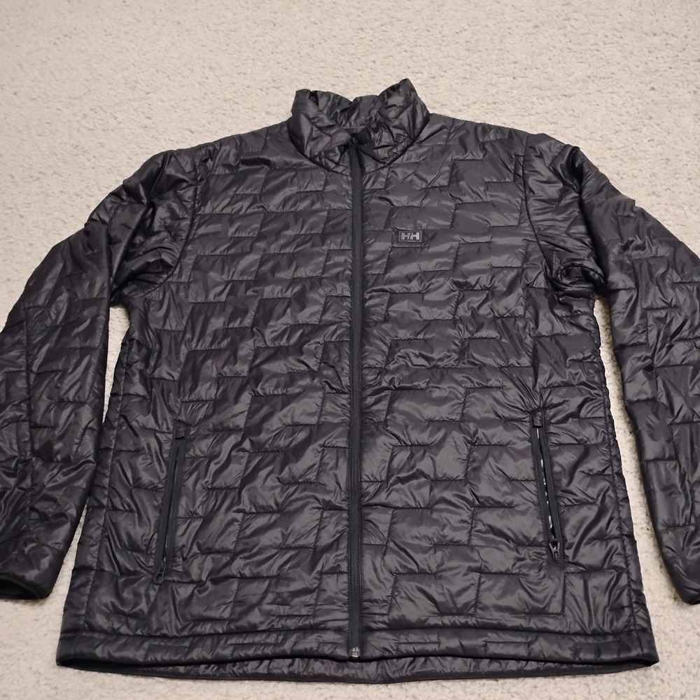 Helly Hansen Jacket Mens XL Black Lightweight Lifaloft Insulator Hiking Puffer